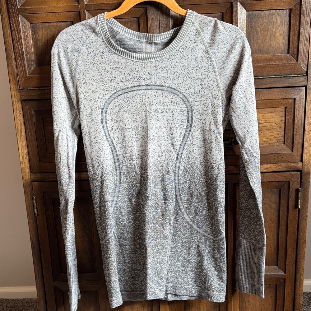 Lulu Grey Ombre Long-Sleeve Athletic Top